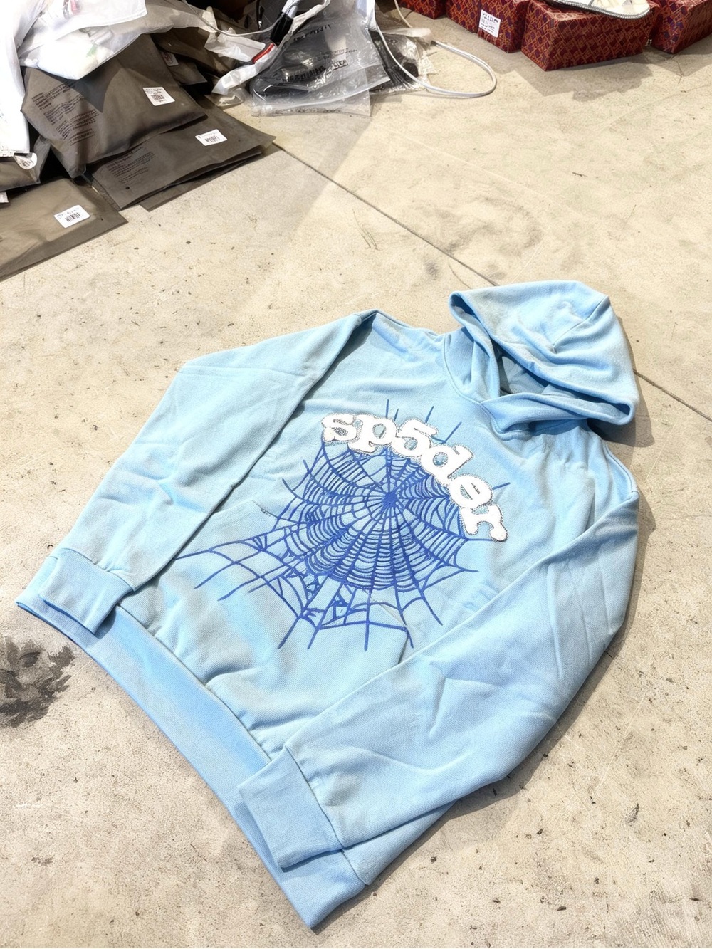 Spider Sp5der Blue Web Hoodie